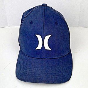 Hurley Men's Cap/Hat Obsidian/Blue S/M H20 Dri One&Only Flexfit Front&Back Logos